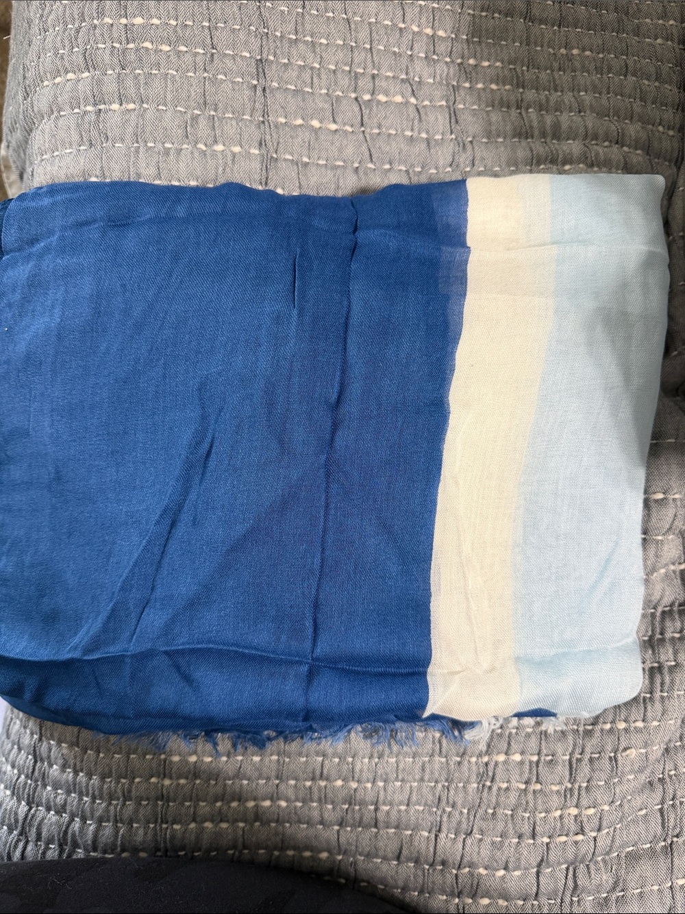 Banana Republic Blue and Cream Striped Lightweight Scarf